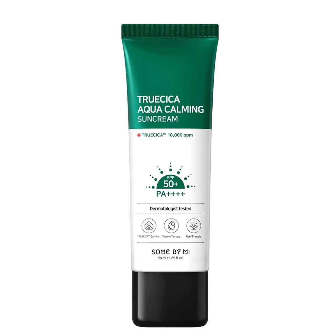 Some By Mi Truecica Aqua Calming Suncream SPF 50+ 50ml - Simpli Cosmetics Kenya Some By Mi Truecica Aqua Calming Suncream SPF 50+ 50ml