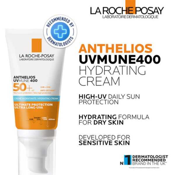 La Roche-Posay Anthelios UVmune 400 Hydrating Creme SPF50+ 50ml - Simpli Cosmetics Kenya La Roche-Posay Anthelios UVmune 400 Hydrating Creme SPF50+ 50ml - Image 4