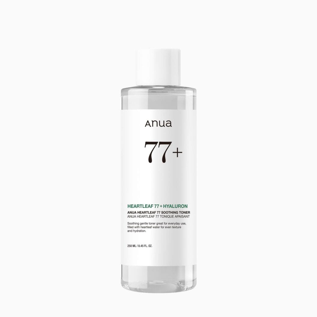 Anua Heartleaf 77 Soothing Toner 250 ml bottle with current 77+ packaging