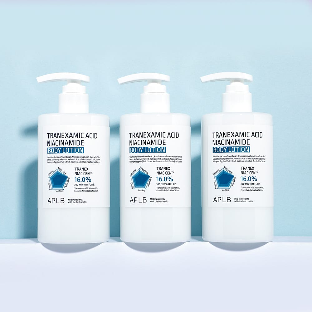 Start Here - Simpli Cosmetics Kenya Three APLB Tranexamic Acid Niacinamide Body Lotion 300 ml pump bottles