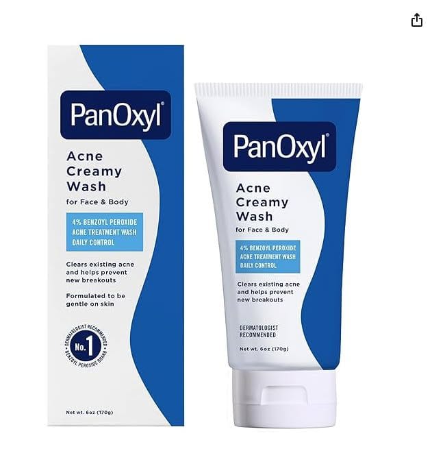PanOxyl Acne Creamy Wash 4% Benzoyl Peroxide 6 oz